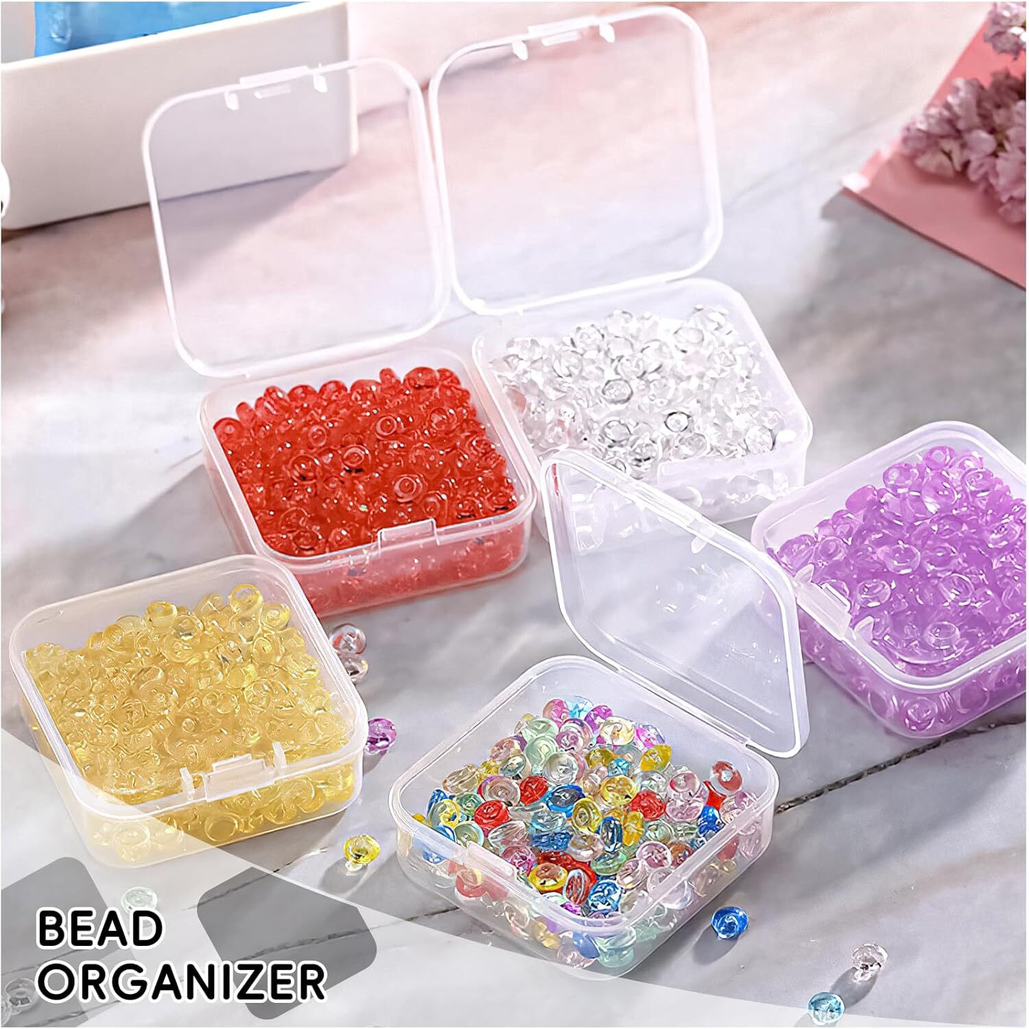 16x Small Plastic Storage Boxes Container Square Box Coins Screws Jewelry Crafts