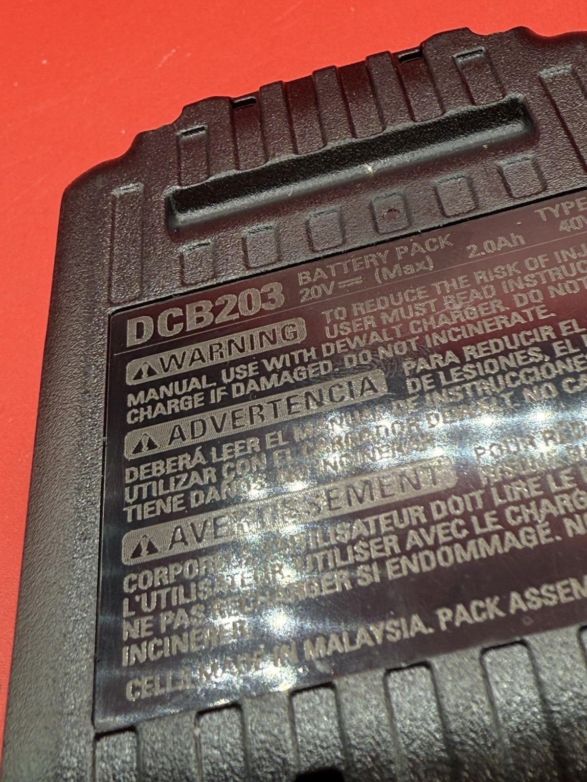 20v Max 2.0Ah Dewalt Li-Ion Battery 20 volt DCB203 Genuine Factory OEM