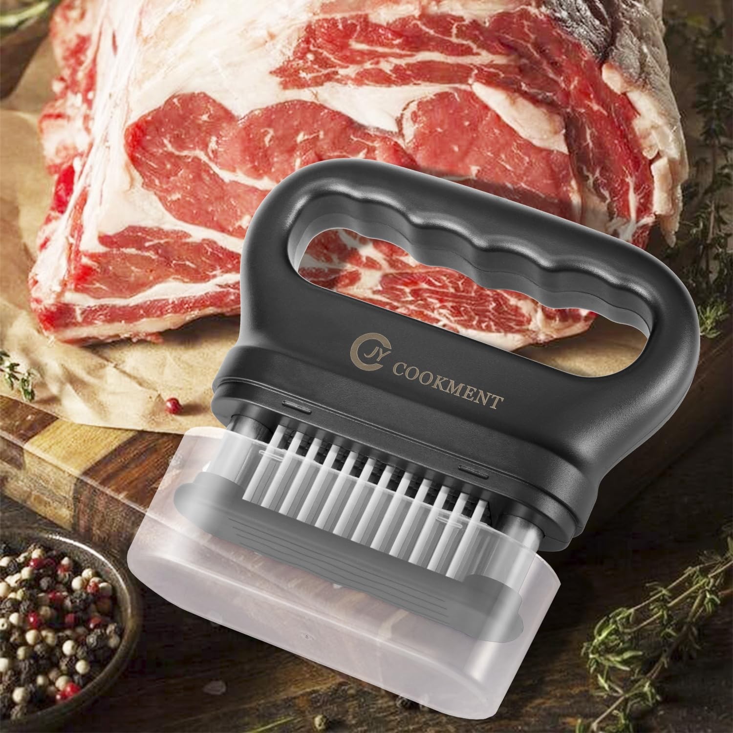 JY COOKMENT Meat Tenderizer Tool with 48 Stainless Steel Ultra Sharp Needle B…