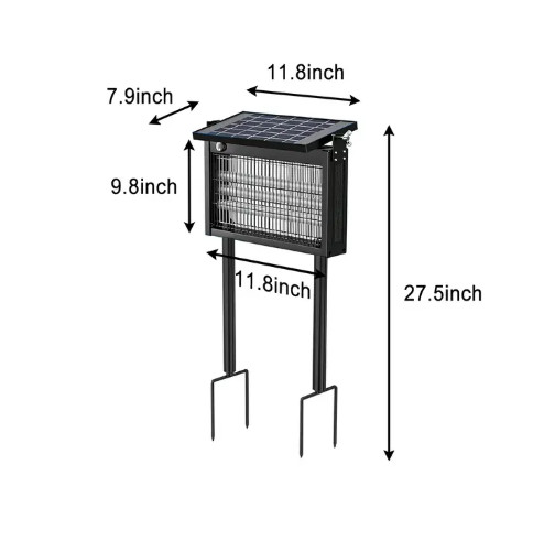 Solar Bug Zapper Outdoor Waterproof Mosquito Fly Killer Smart Sensor Solar Recha
