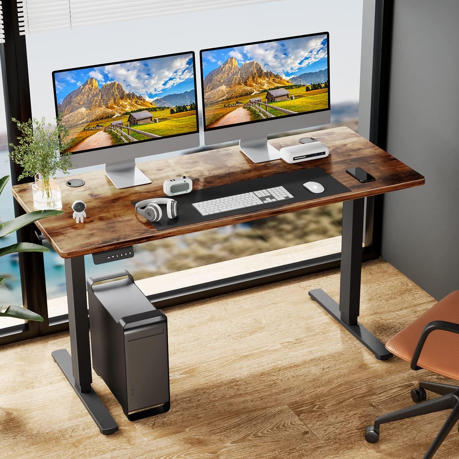 40-63 Inch Electric Height Adjustable Desk Home Office Standing Computer Table
