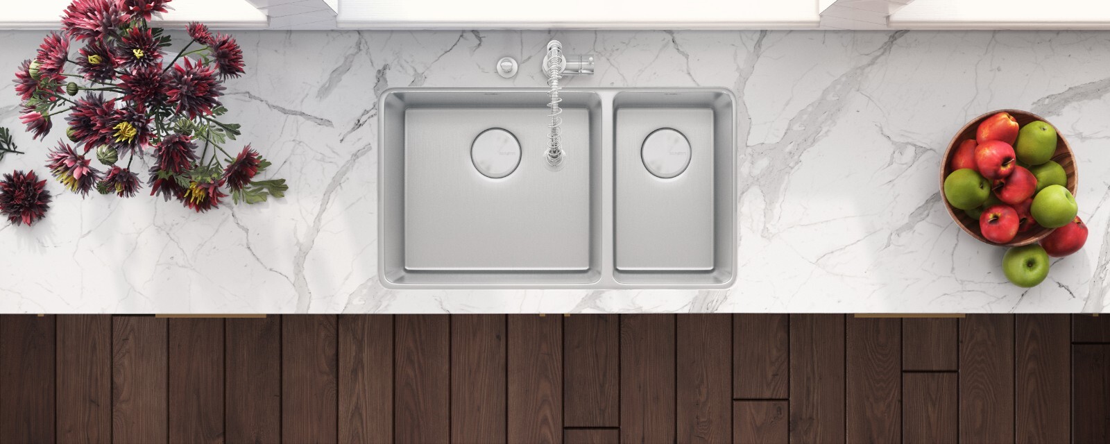 Ruvati 32-inch Undermount Kitchen Sink 70/30 Double Bowl 16 Gauge– RVM5300