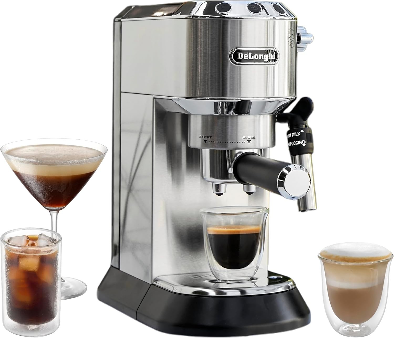 Delonghi EC685M Dedica Automatic Espresso Cappuccino Maker Machine 35oz Metallic