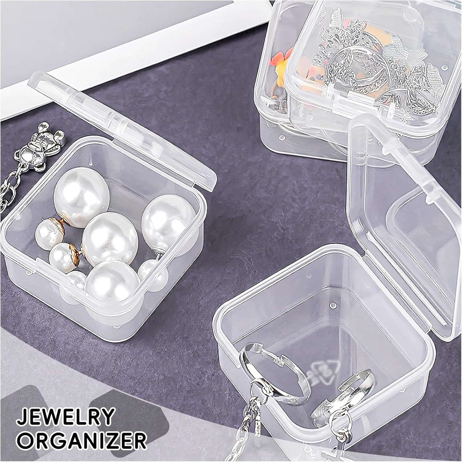 16x Small Plastic Storage Boxes Container Square Box Coins Screws Jewelry Crafts