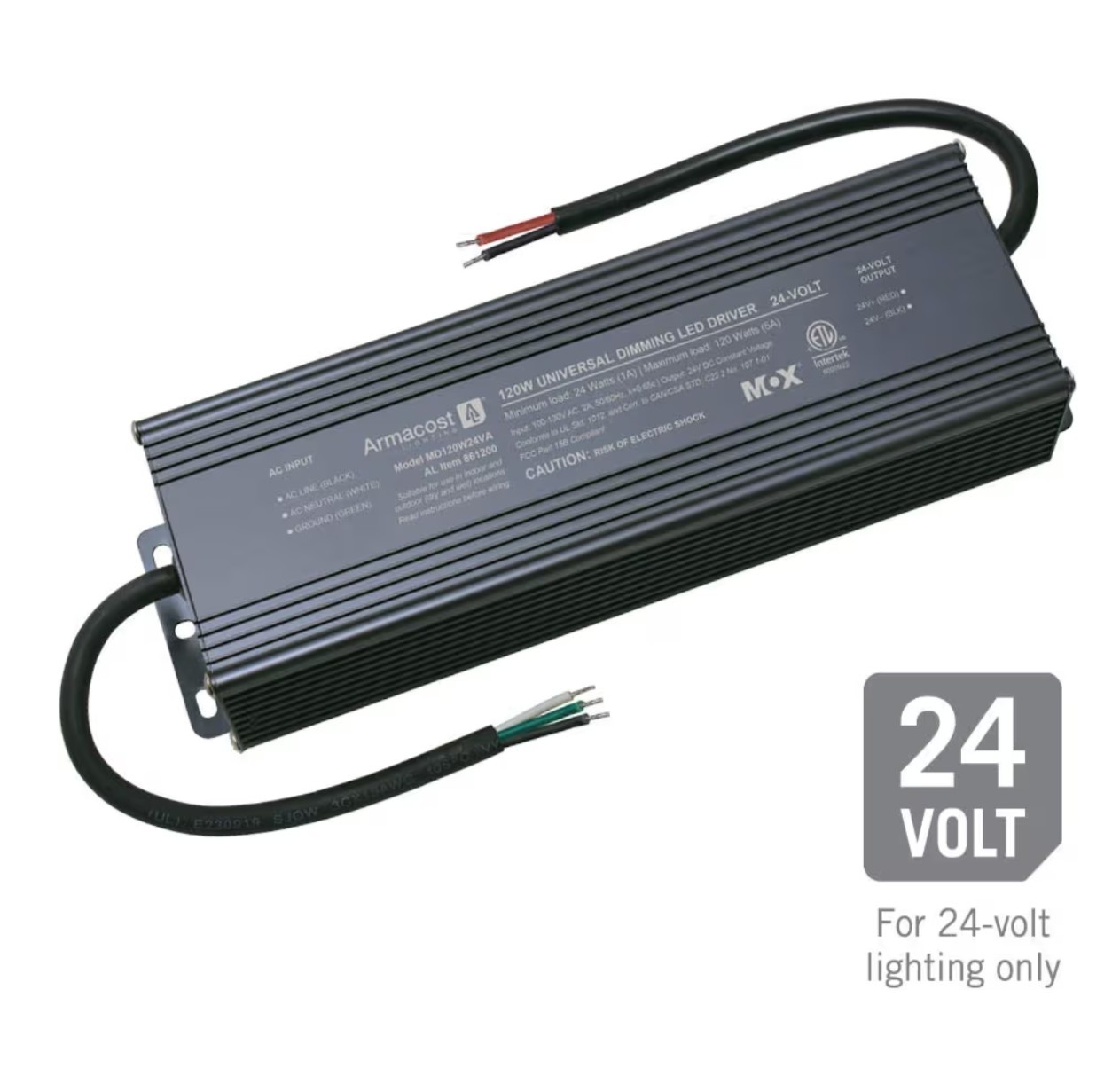 Armacost Lighting 120W Universal Dimmable 24V DC LED Driver TRIAC 861200N – NEW