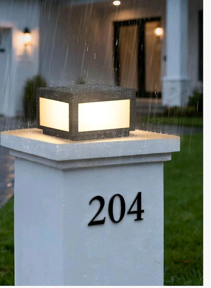 Linkmoon C3048 LED Outdoor Post Light Warm White Matte Black IP65 9.8in