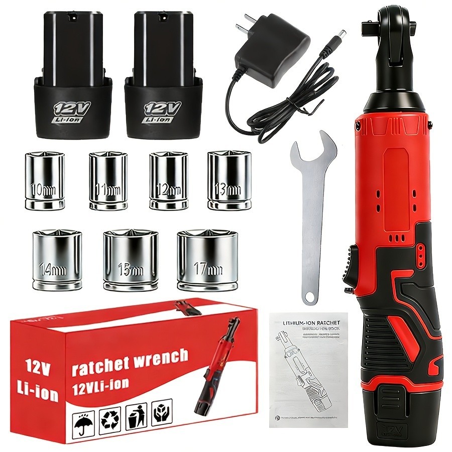 Cordless electric ratchet wrench set, brushless electric ratchet wrench, 12V