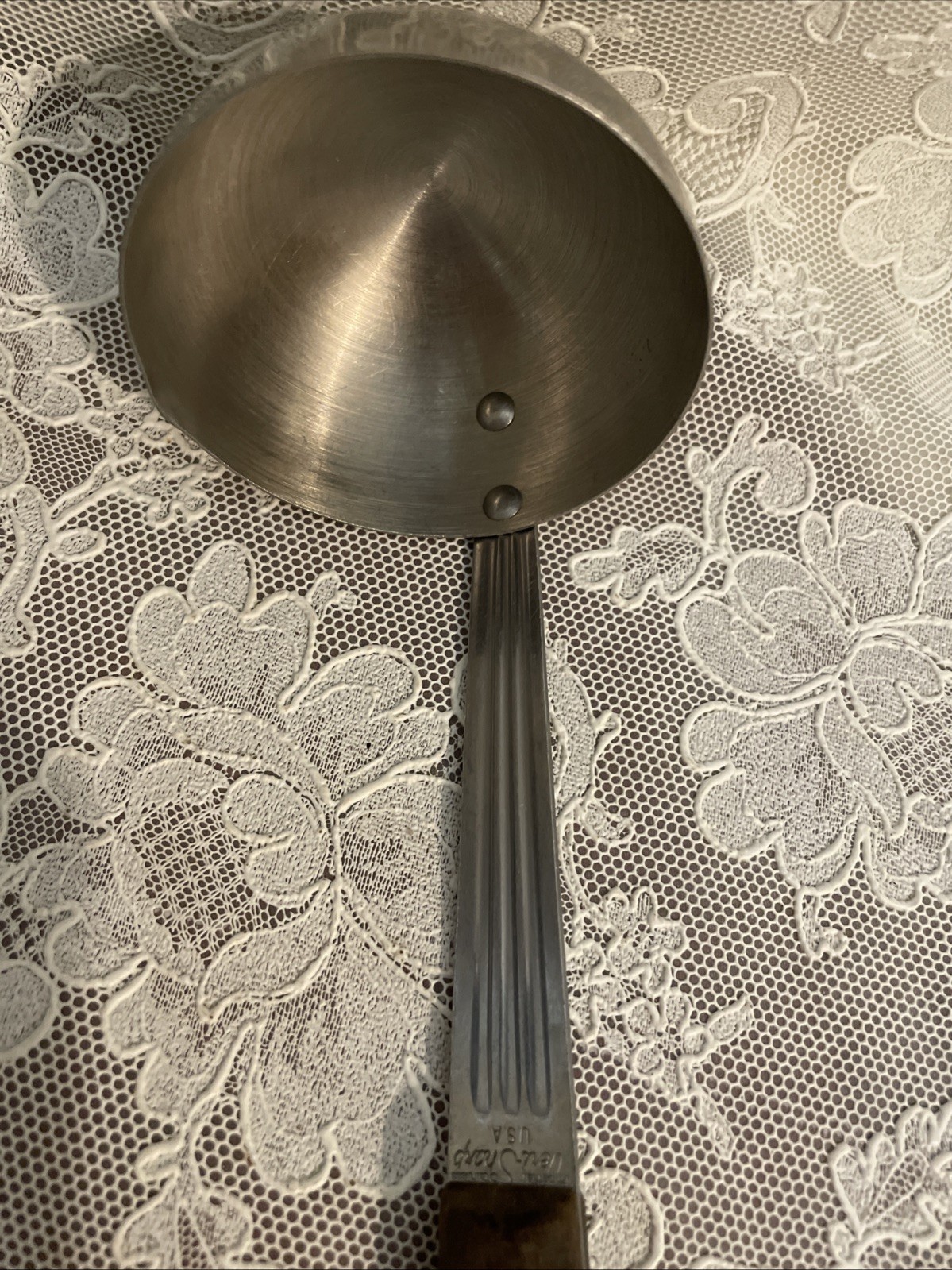 Imperial Veri-Sharp USA Stainless Steel Wood Handle Set Of 3 Spatula Masher Ladl
