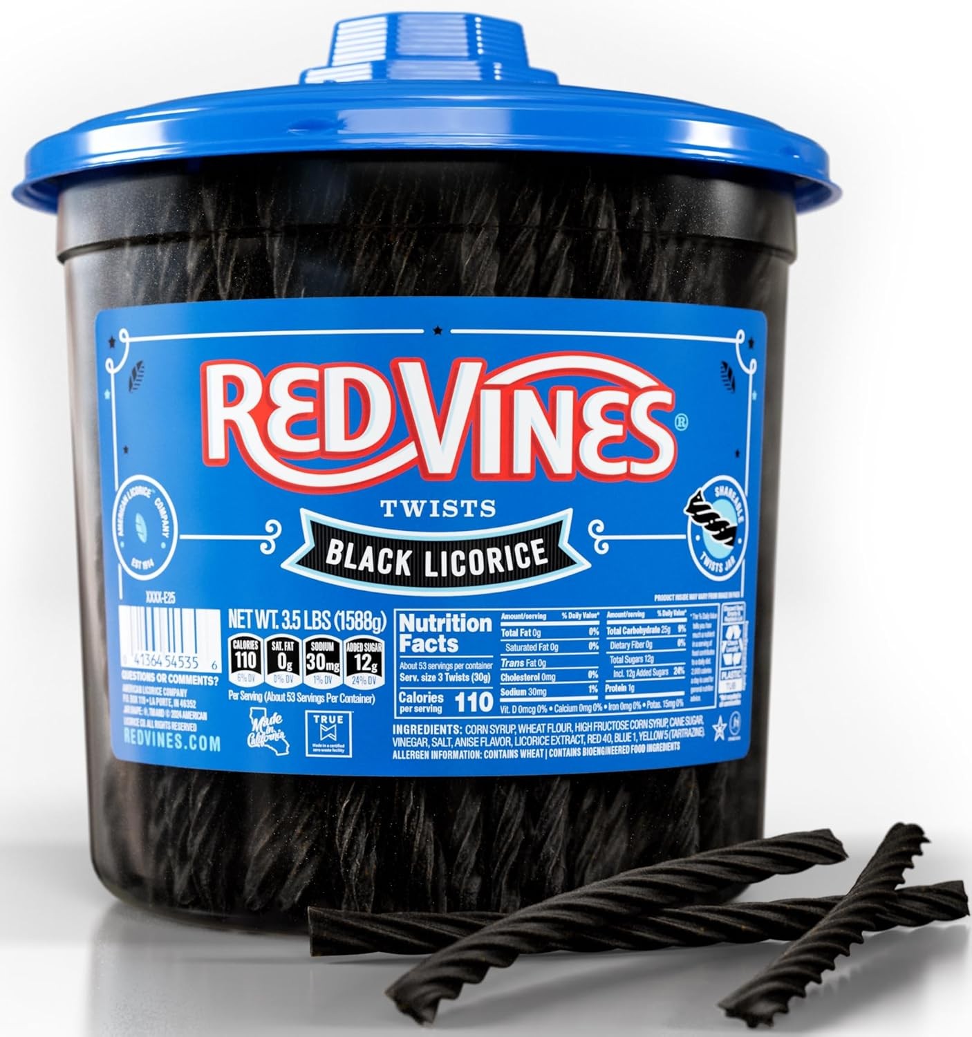Original Red Vines Licorice Candy 3.5 lbs Soft Chewy Twist Licorice Red Flavor