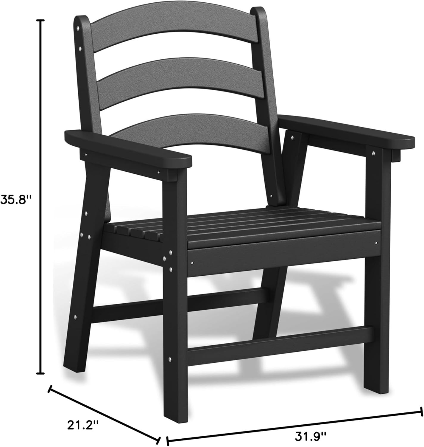 Patio Dining Chair Set, HDPE Outdoor Chairs with 385 lbs Weight Capacity, All