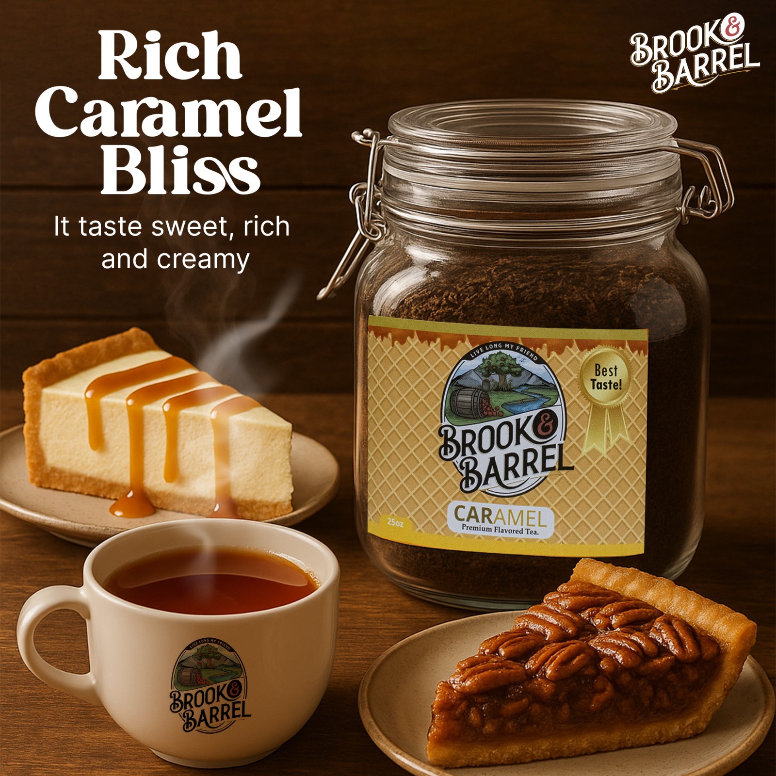 Brook & Barrel Organic Caramel Black Tea 1.6 lbs Premium Limited Edition Loose