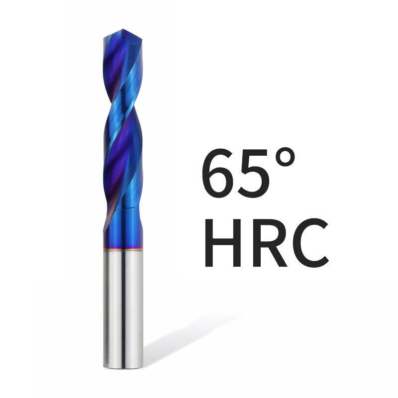 HRC65 Solid Carbide Drill Bit 1mm-13mm 2-Flute Stub Straight Shank Twist