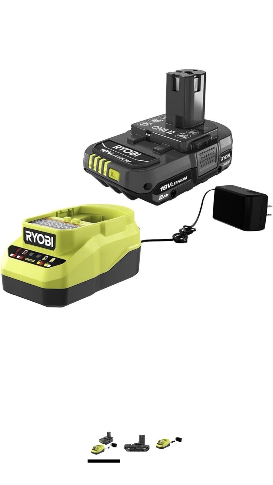 Ryobi One+ 18v Lithium Battery Ion 2.0ah Battery And Charger Fast Charging