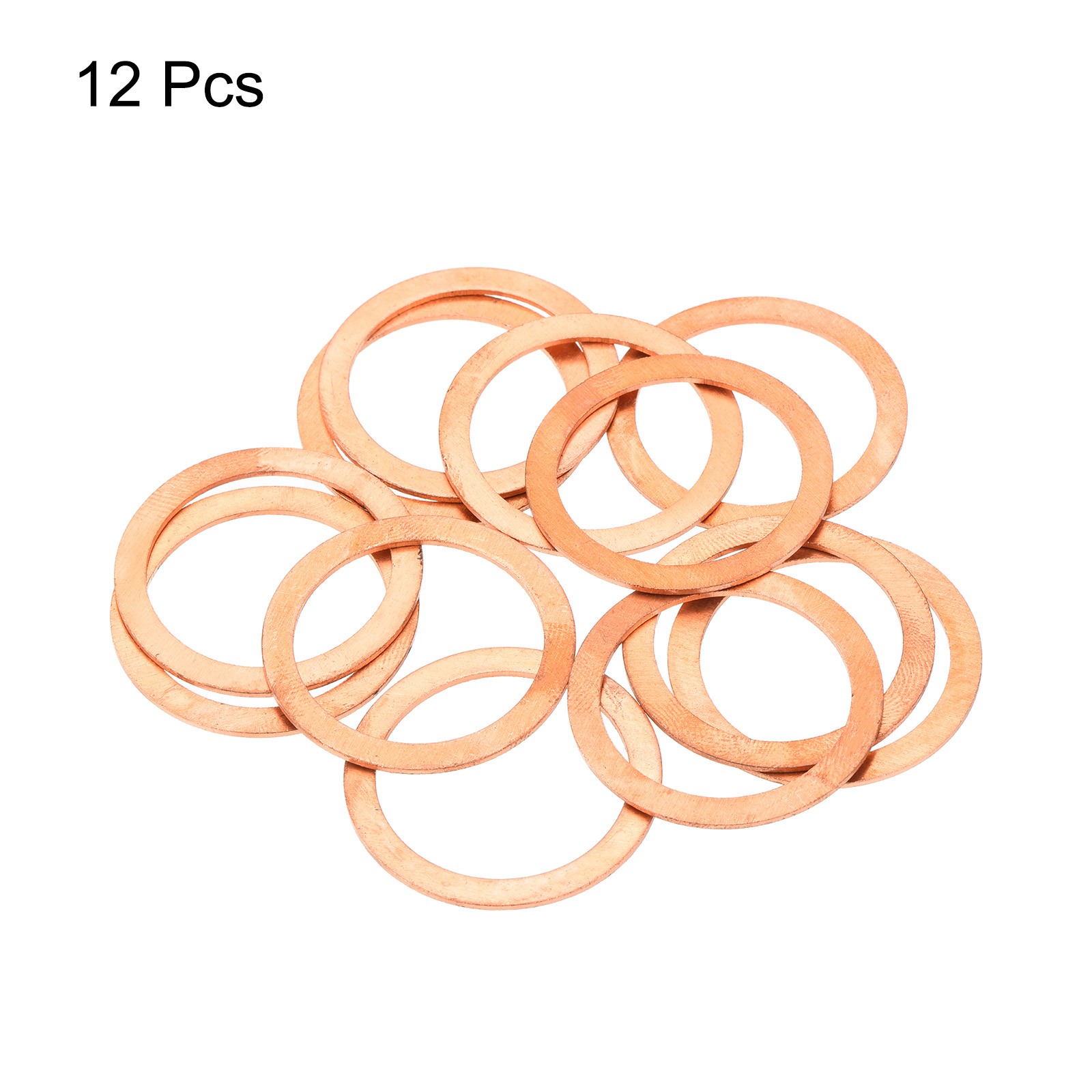 12 Pcs Flat Copper Washers 25x32x1mm Copper Flat Sealing Ring Washers