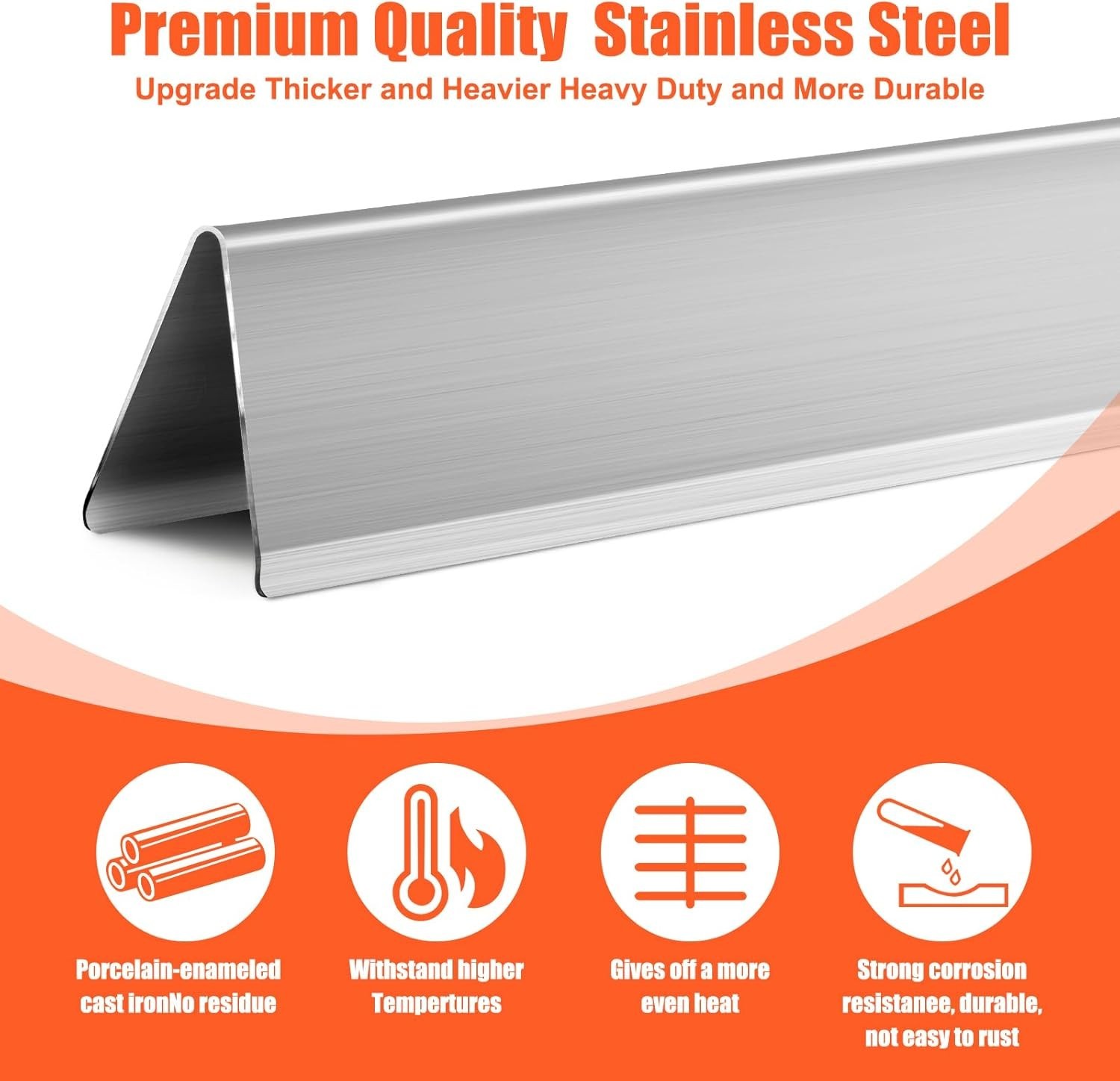Stainless 304 Steel Kit Cooking Grates Heat Deflectors Flavorizer Bars Weber