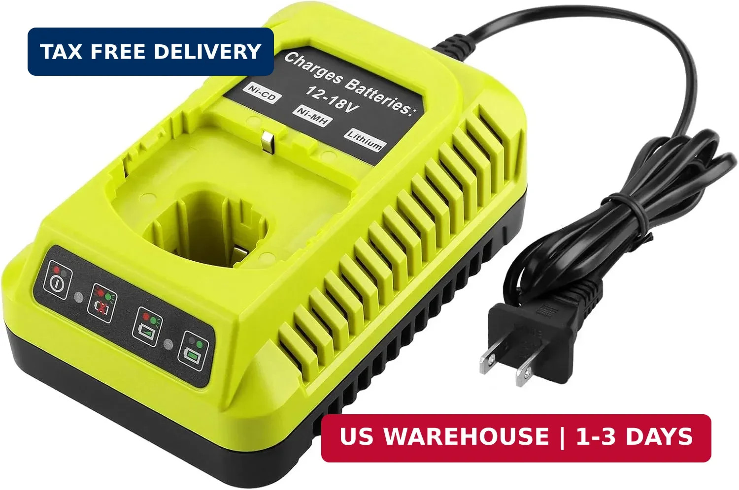 Energup 18V P117 Replacement Ryobi Charger for Li Ni-cad Ni-Mh Battery, for 18V