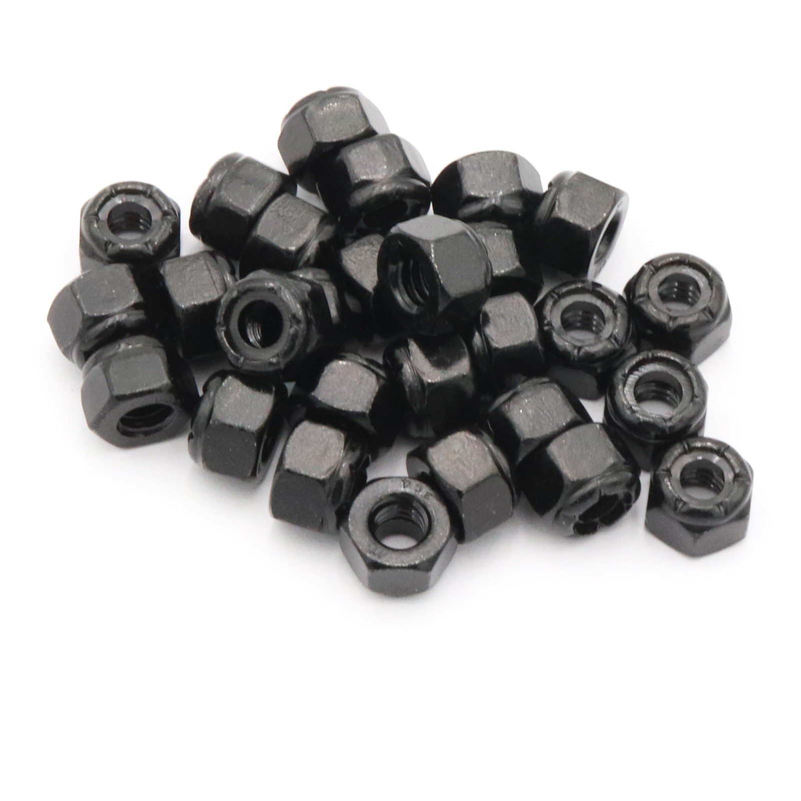 SCXCLY 50pcs Nylon Insert Hex Lock Nuts, 1/4-20 Inch 1/4-20, black