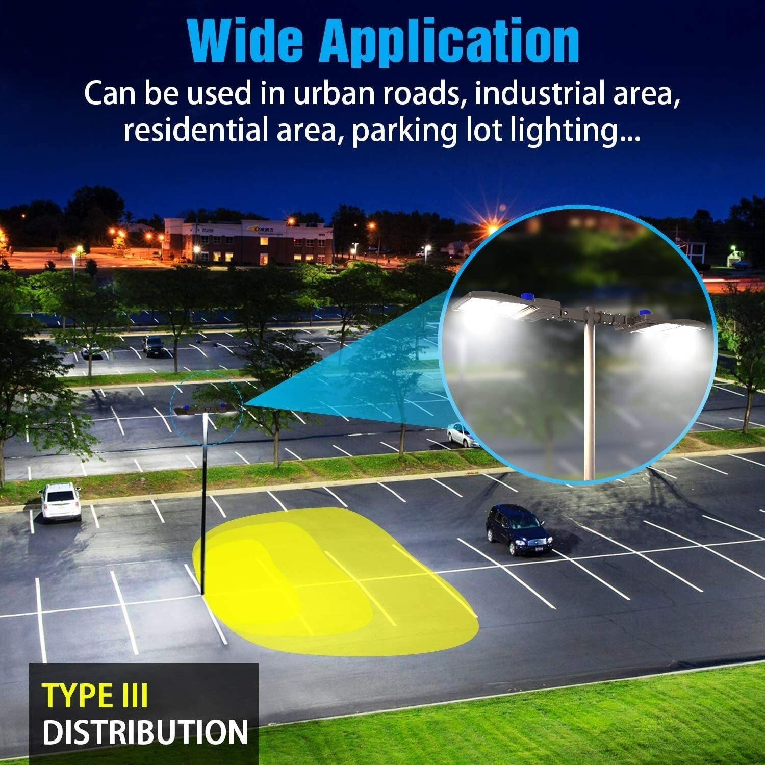 150W 320W LED Parking Lot Light Dusk to Dawn Commercial Shoebox Street Light