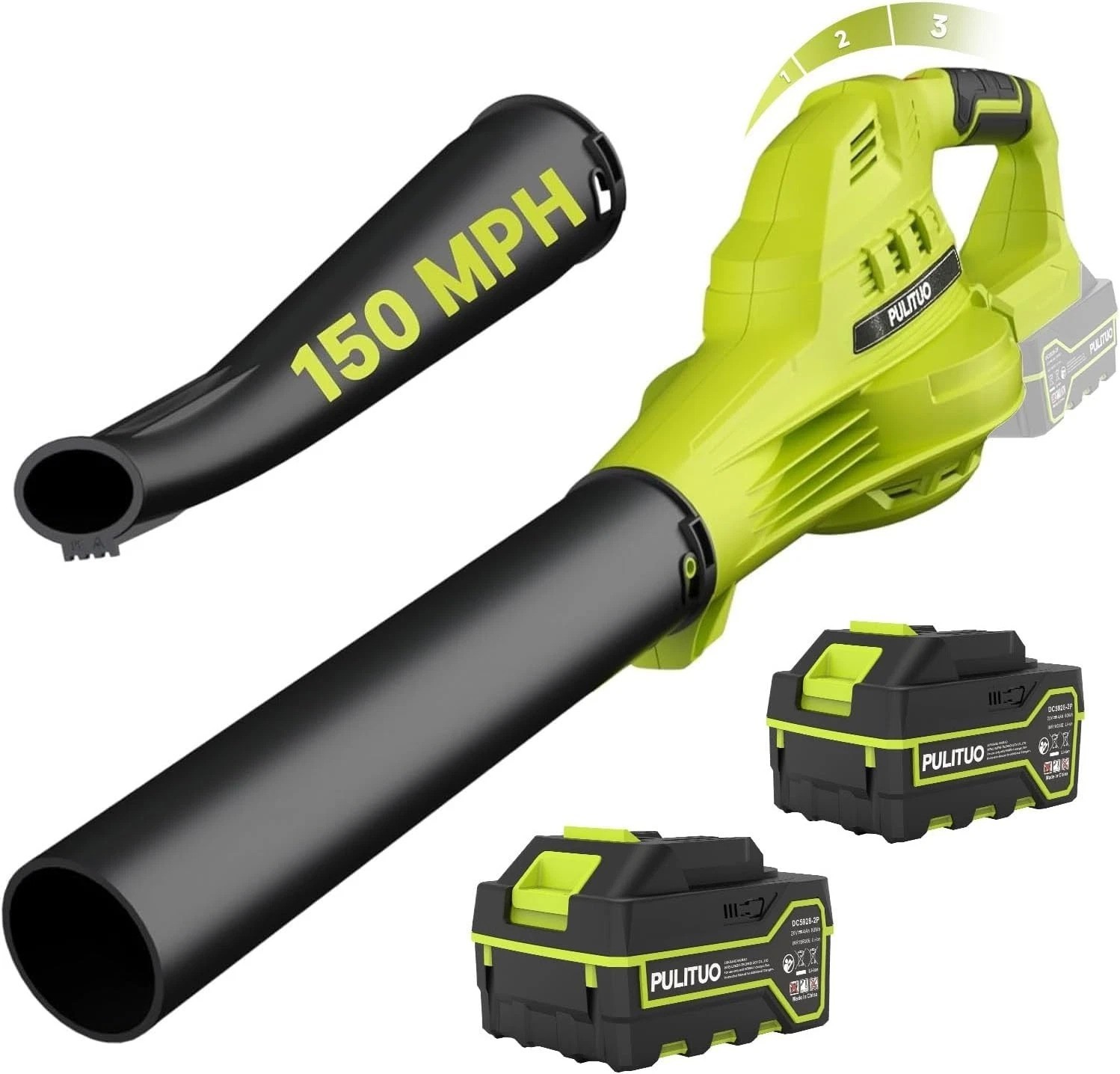 Effortless Cordless Leaf Blower with 3 Adjustable Speeds & 2 Batteries Included