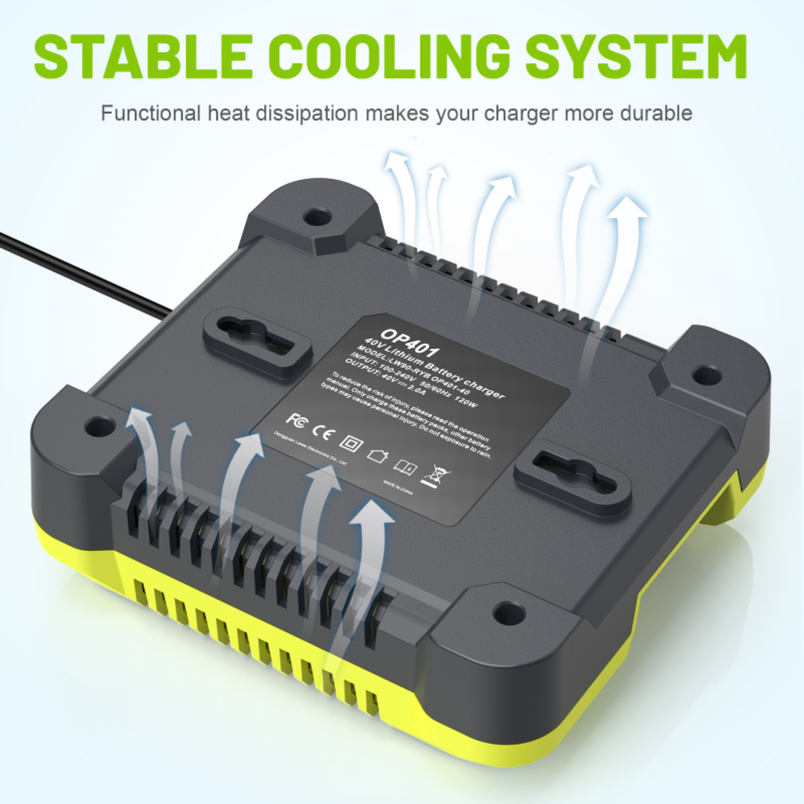 40V Fast Rapid Charger for Ryobi Lithium-ion Battery 40Volt OP401 OP4060 OP4050