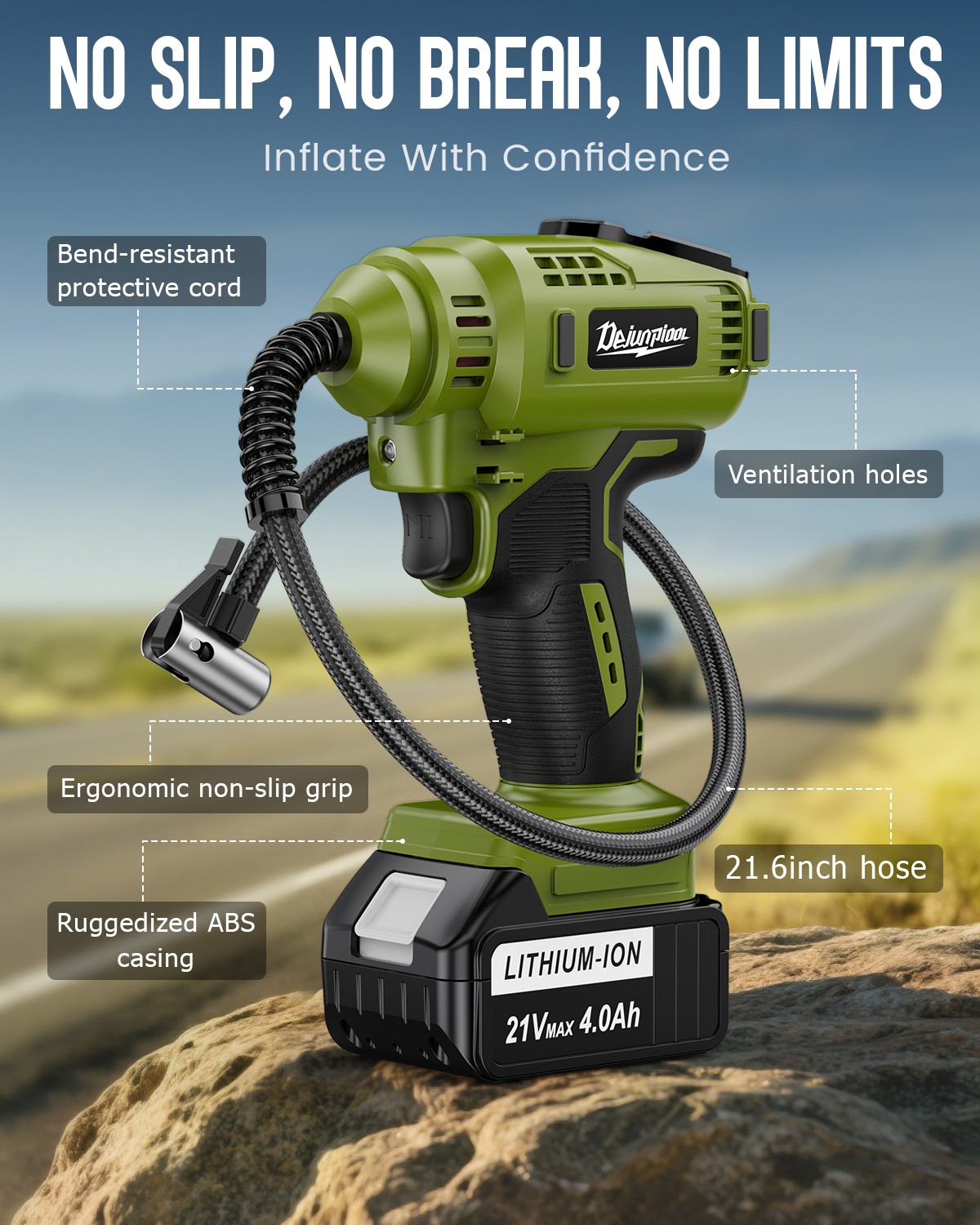 150PSI Car Air Tire Pump Inflator Compressor LCD Digital Electric Auto Portable