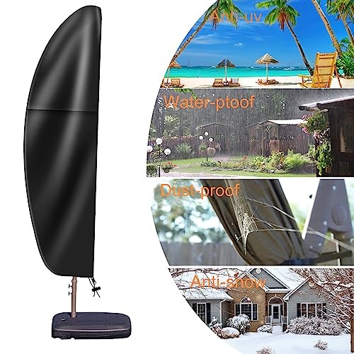 Cantilever Patio Umbrella Cover: Fits 7.5 – 11.5 Ft Dia Offset Umbrella Black