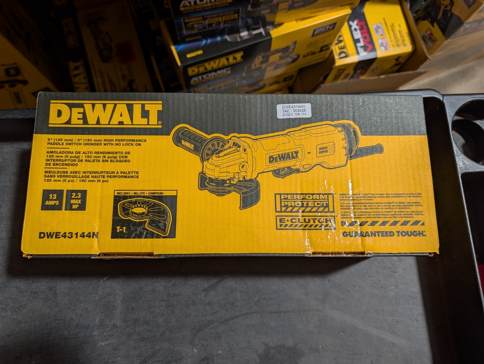 DEWALT DWE43144N Angle Grinder Tool, 6″ Paddle Switch w/ No Lock-On, 13-Amp NEW