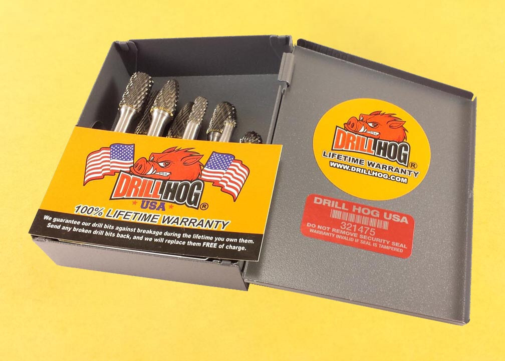 8 Pc Double Cut Carbide Burr Set Tungsten Drill Hog® Lifetime Warranty