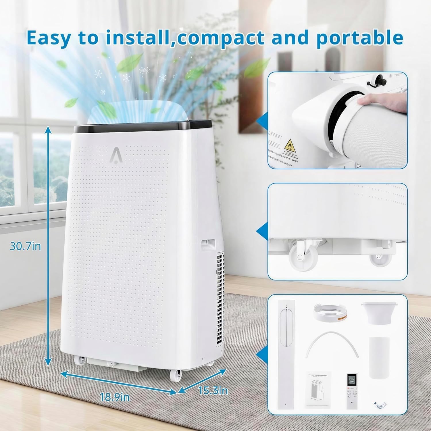 14000 BTU Portable Air Conditioners Portable AC with 3-in-1 Cooling 750 Sq. Ft