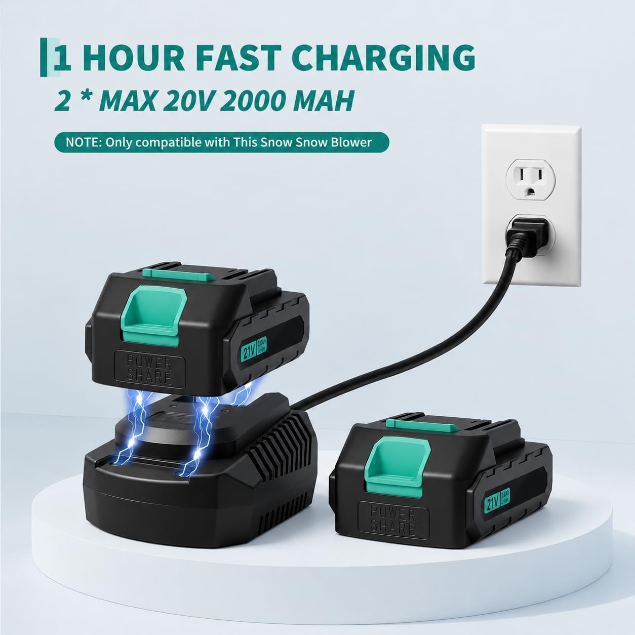 Cordless Leaf Blower 550CFM 130MPH 6 Speed Electric Lawn Blower with 2 Batteries