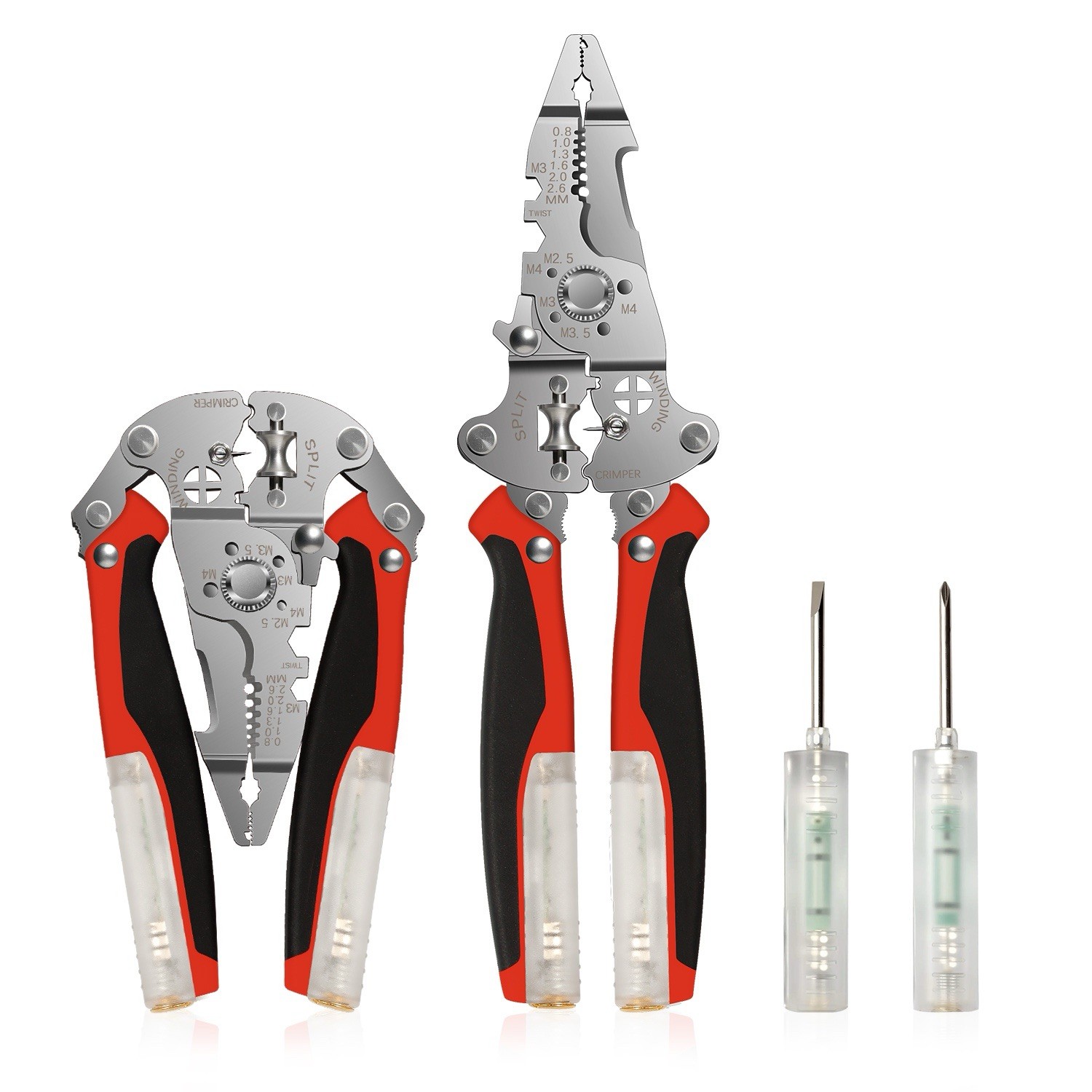 14-in-1 Portable Multi-Functional Fold Wire & Strip Pliers W/ Electrical Tester