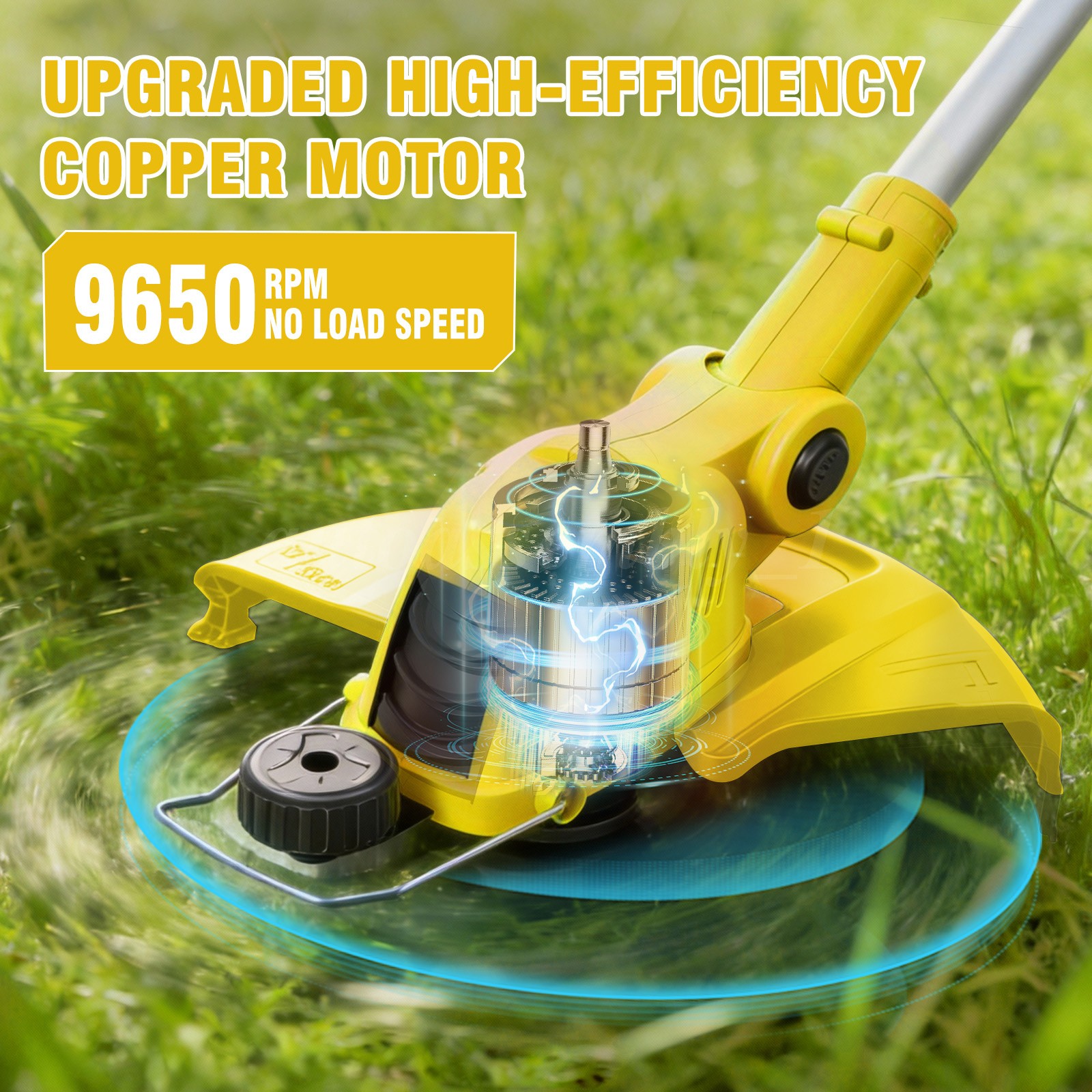 Cordless Weed Eater Electric Brush Cutter Lawn Edger Grass String Trimmer 4.0Ah
