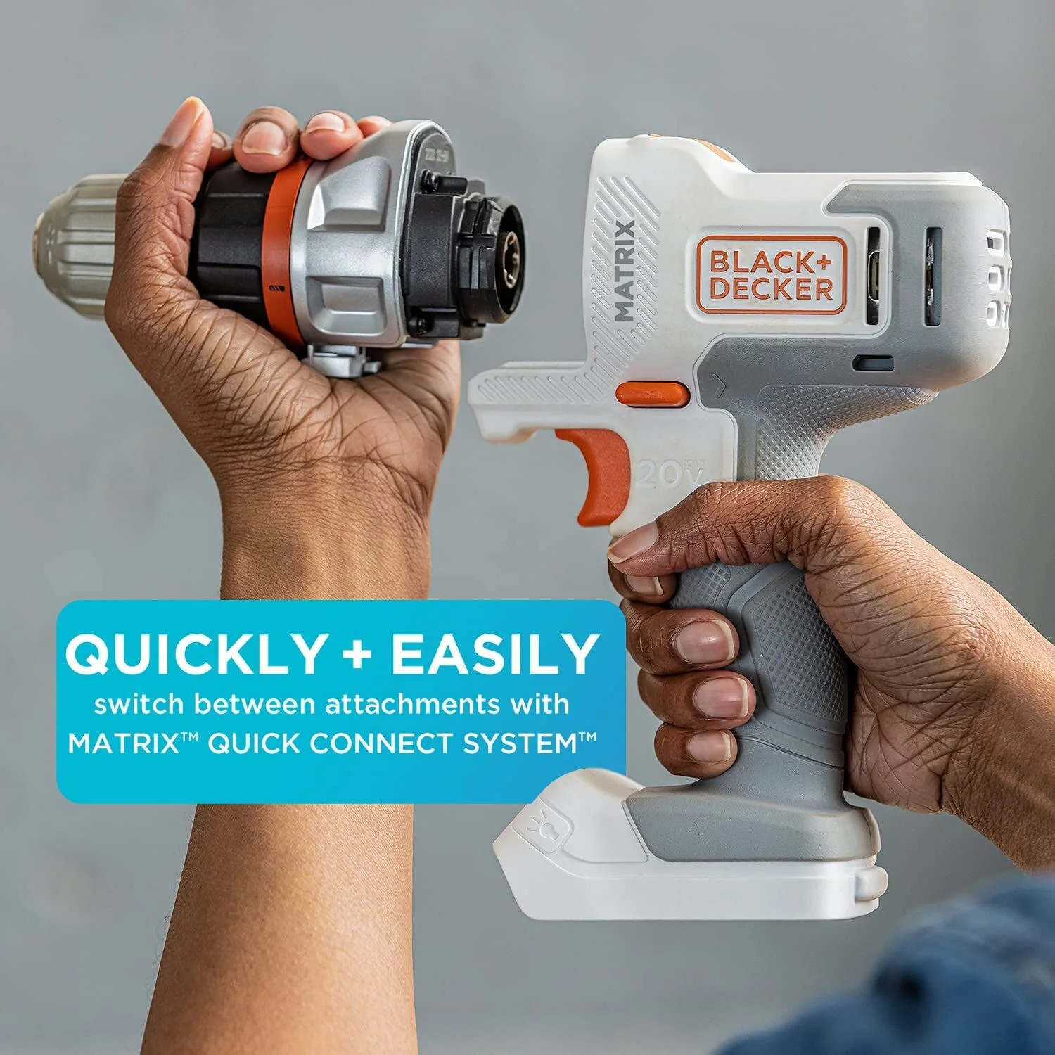 BLACK+DECKER 20V MAX Matrix Cordless Drill/Driver Kit, White – BDCDMT120WC1FF
