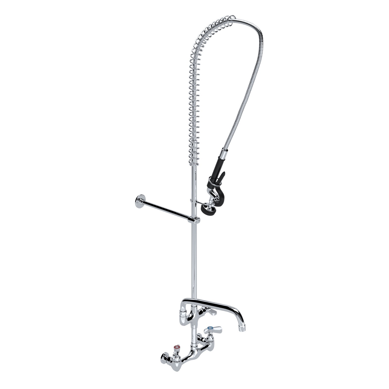 AmGood Wall-Mounted Pre-Rinse Assembly with 8 in. Centers & 12 in. Add On Faucet