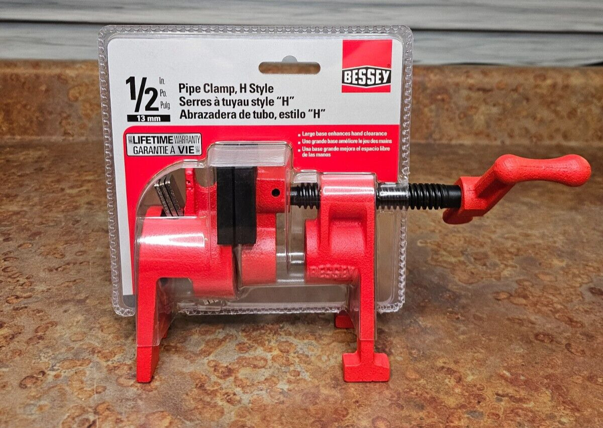 BESSEY H-Style 1/2 in. Red Pipe Clamp Fixture Set 1-Piece BPC-H12 – Free Ship