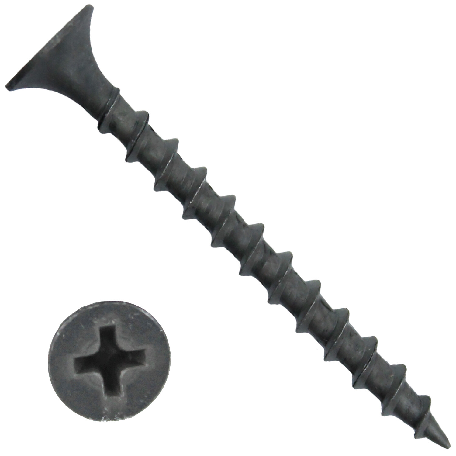 DRYWALL SCREWS: Gray/Black Phosphate Coarse Screws (1″-3″) Phillips Wood Screw