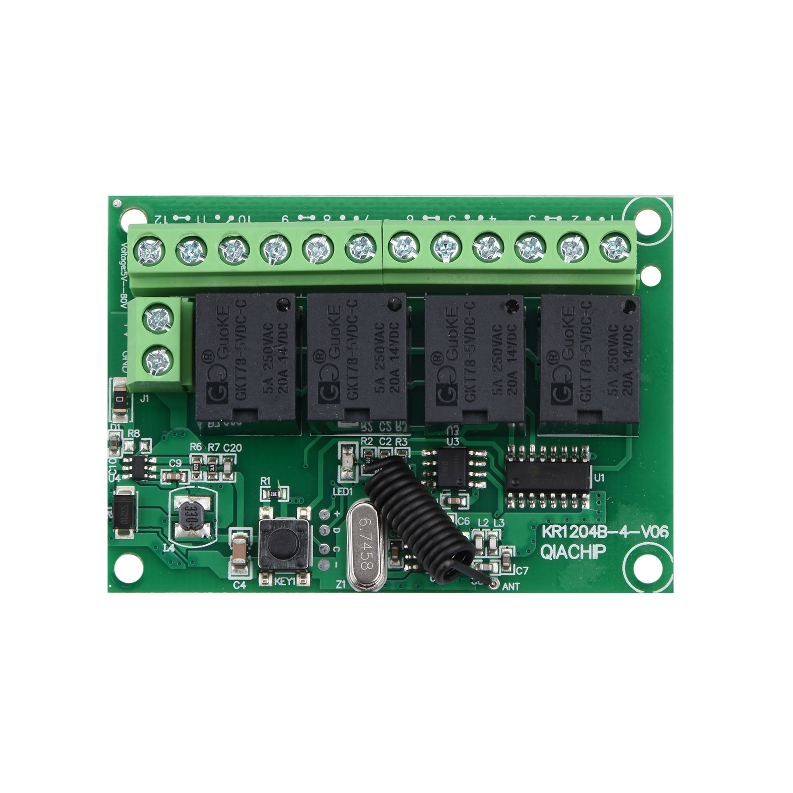 Brand New DC 4-Channel Wireless RF Remote Control Relay Switch With 2 Receiver