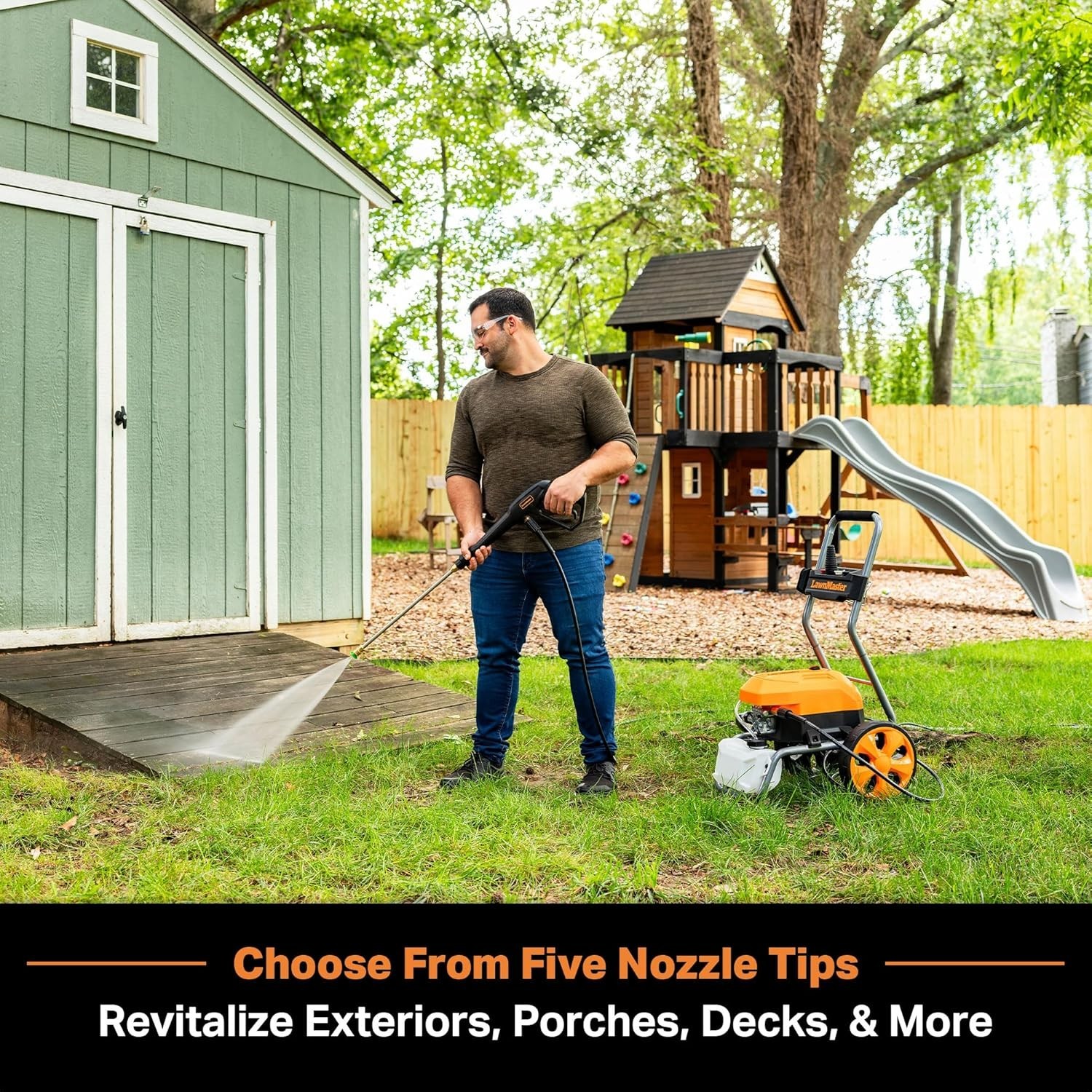 Compact 2300 PSI Electric Pressure Washer with XL Tank & 25-ft Hose for Easy Use