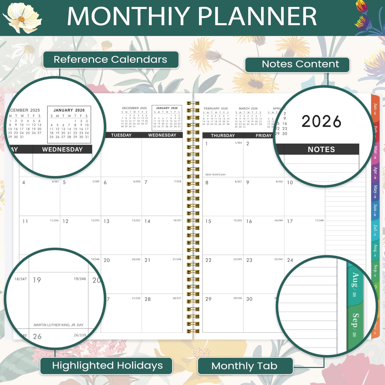 2026 Monthly Planner – January 2026 – December 2026, 9” x 11”, 12 Months Pl…