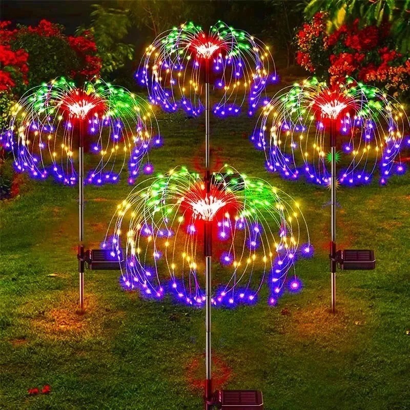 Outdoor LED Solar Firework Lights Garden Decoration Fairy Lights Waterproof Dand
