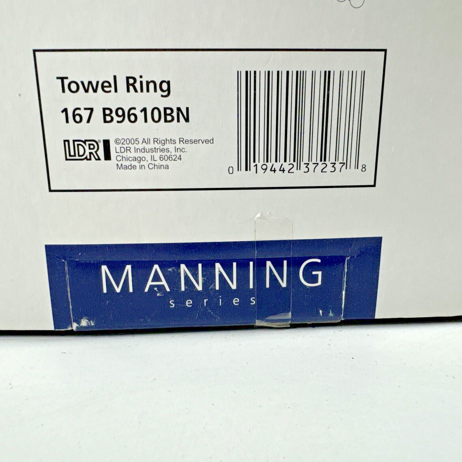 NOS 2005 Towel Ring for Bathroom Stainless Steel 167-B9610BN Manning Series