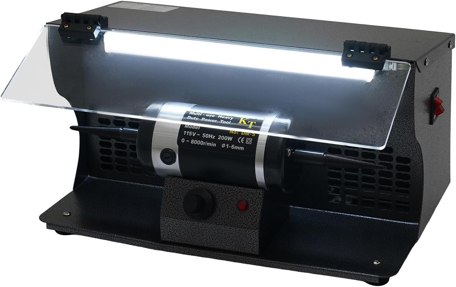 200W Bench Polisher with Dust Collector, Adjustable 0-8000 RPM