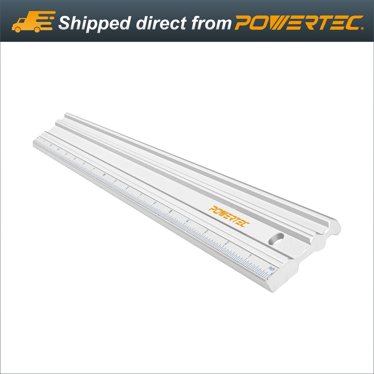 POWERTEC 18″ Anodized Aluminum Straight Edge Machined Flat To W/I 0.001 (71213)