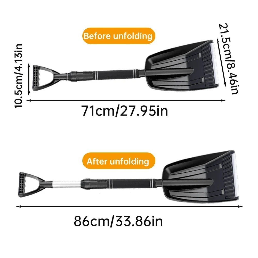 Portable Snow Shovel Removable Thickened Snow Removing Shovel Non-slip Non-freez