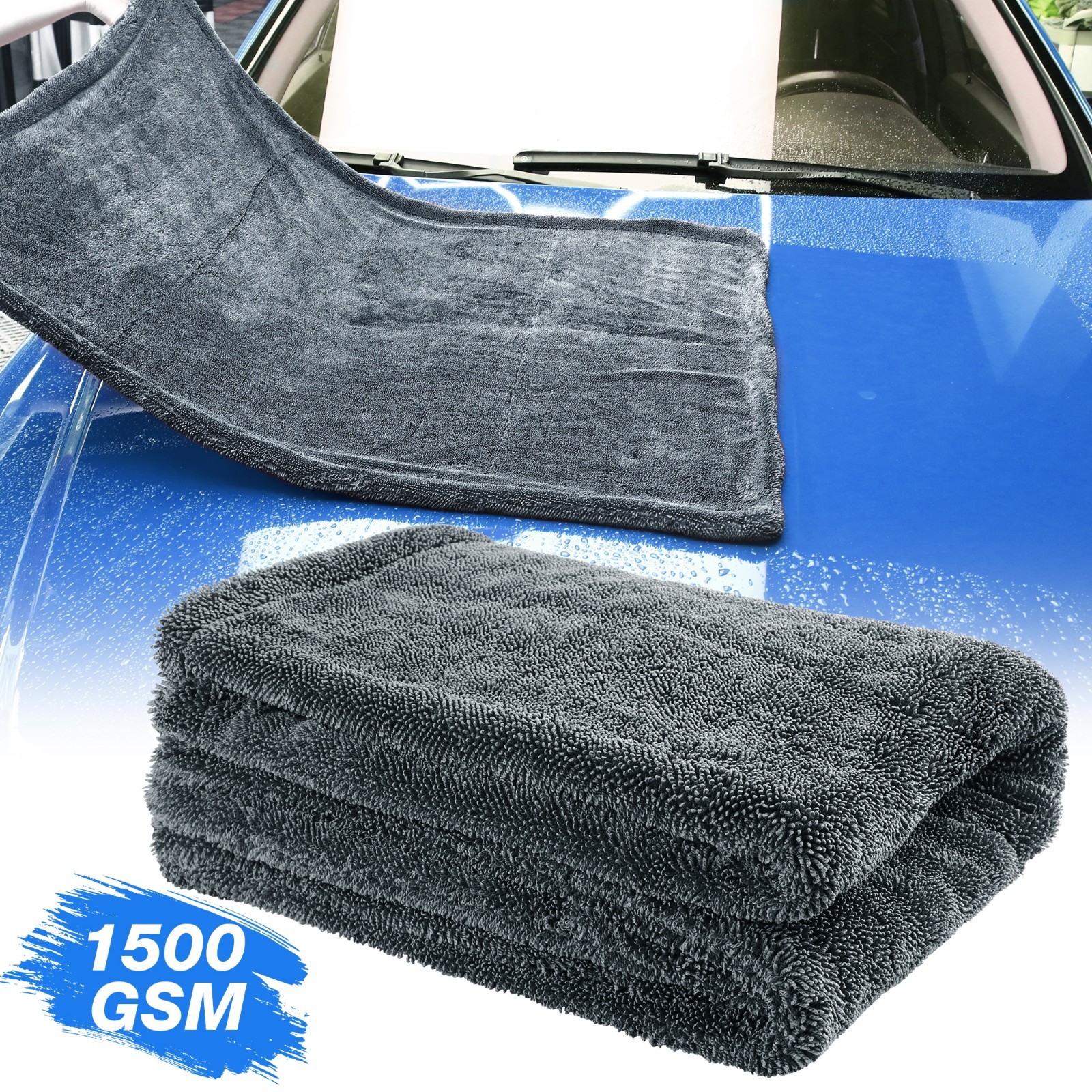 Water Absorbing Car Wash Microfiber Drying Towel Twisted Loop 24 x 36″ 1500GSM