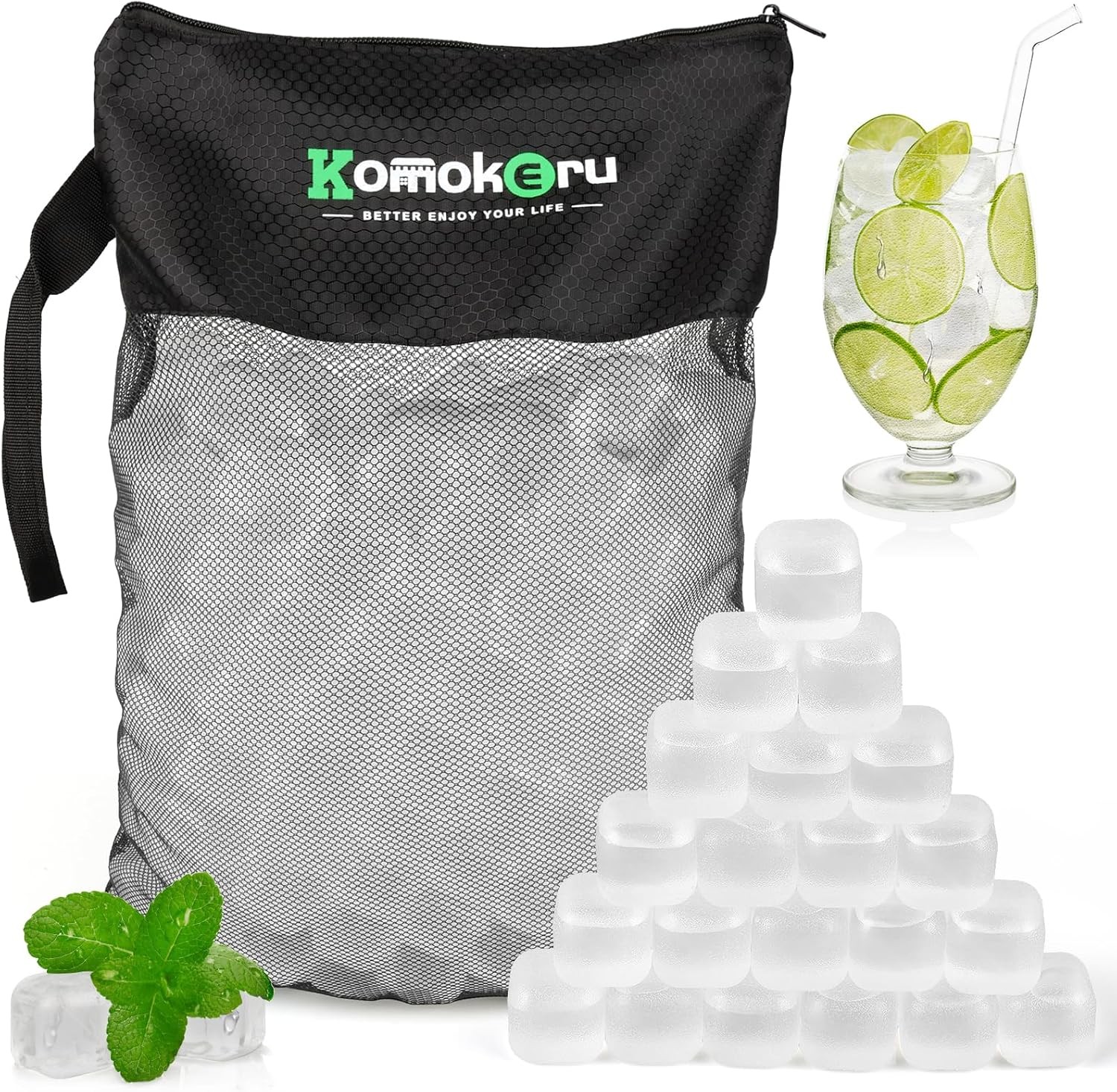 300 PCS Reusable Ice Cube Drink Refreezable Plastic ice Cubes Without Diluting