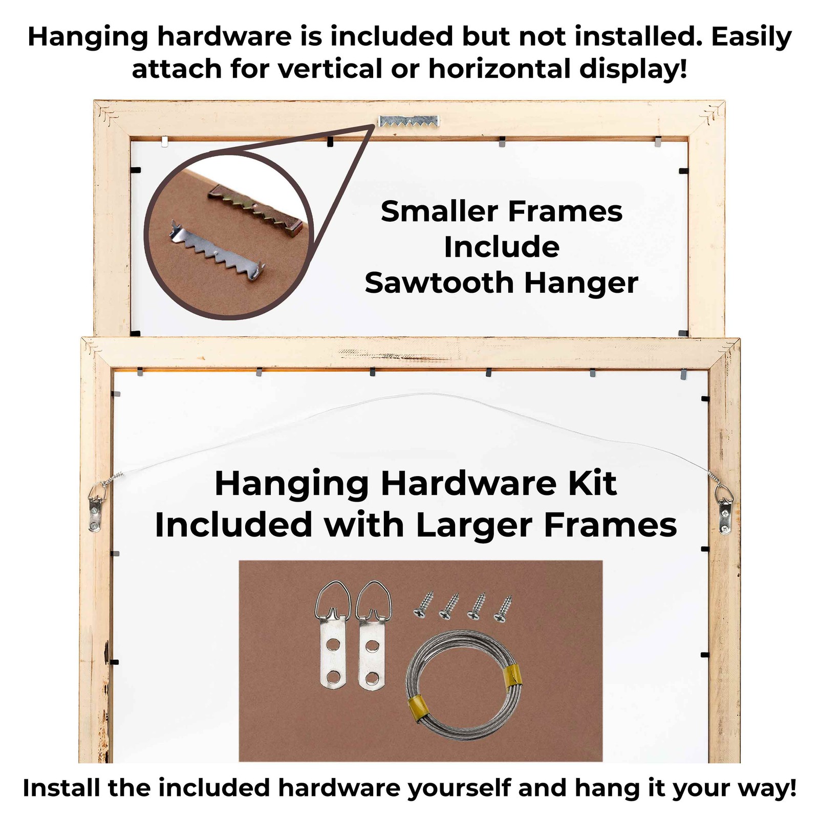 Panoramic Classic Modern Brown Frame – UV Acrylic, Backing, Hanging Hardware