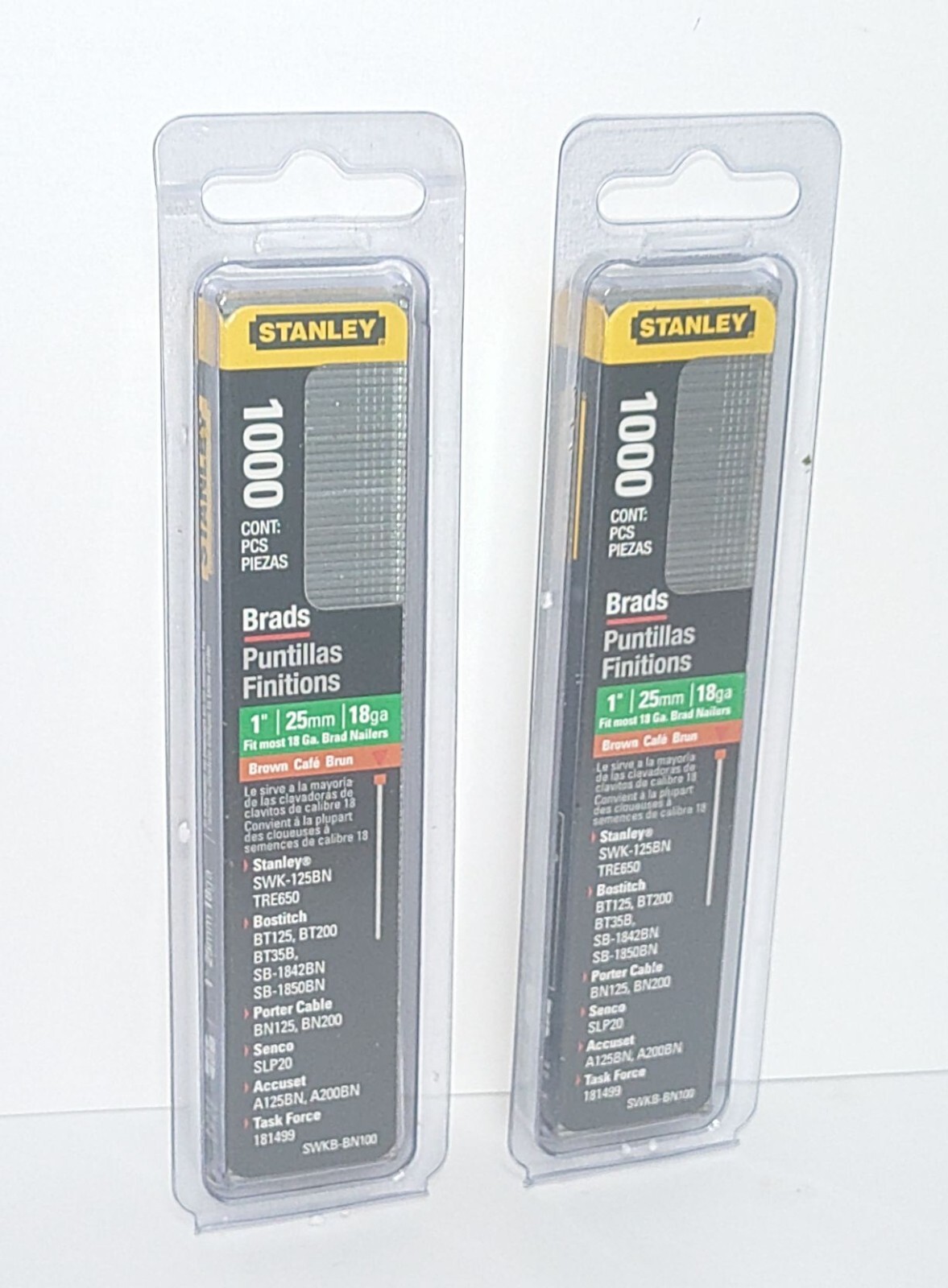 Stanley Bostitch 1” ( 25mm ) Brown Cafe Brum Brad Nails 2000 Nails SWKB-BN100