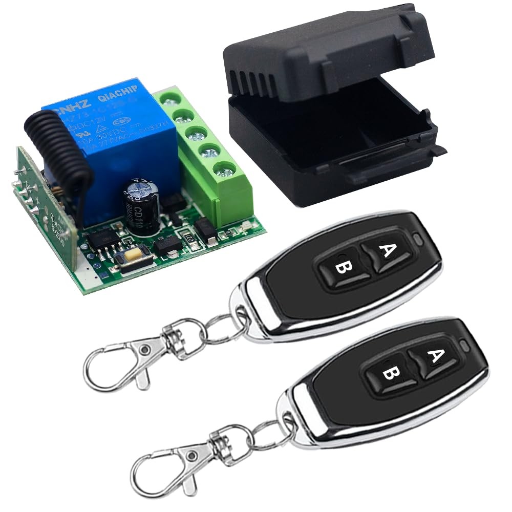 QIACHIP 433Mhz Universal Wireless Remote Control Switch DC 12V 1CH Relay Rece…