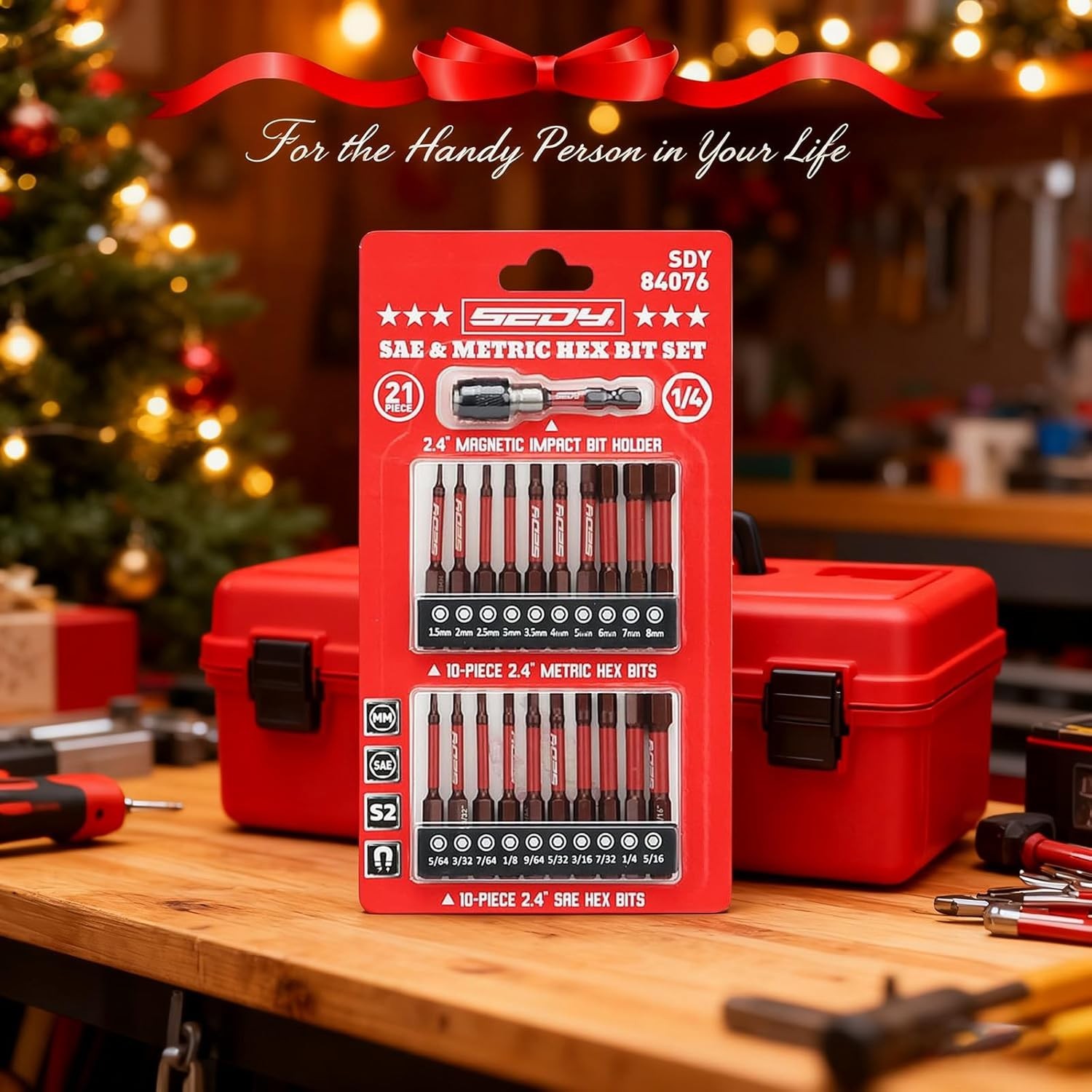 21-Piece 2.5″ Hex Head Allen Wrench Drill Bit Set, 1/4″ Hex Screwdriver Bits Set